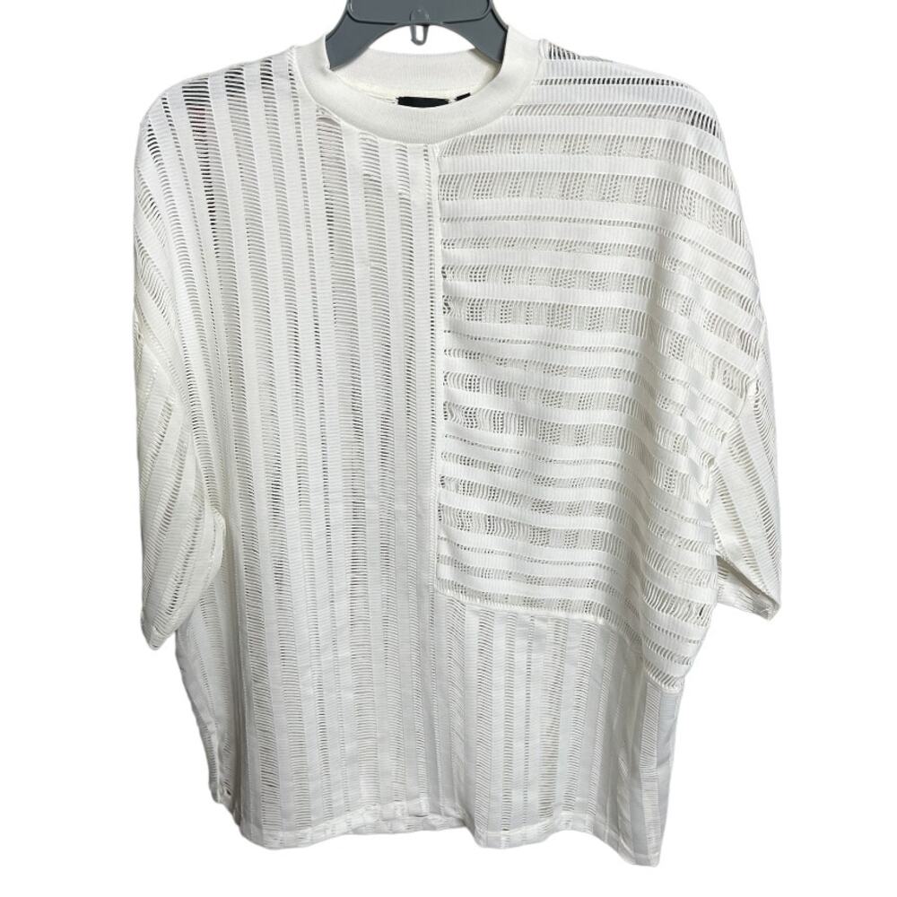 ASOS Oversized fit white cutout tee coverup XS NWOT